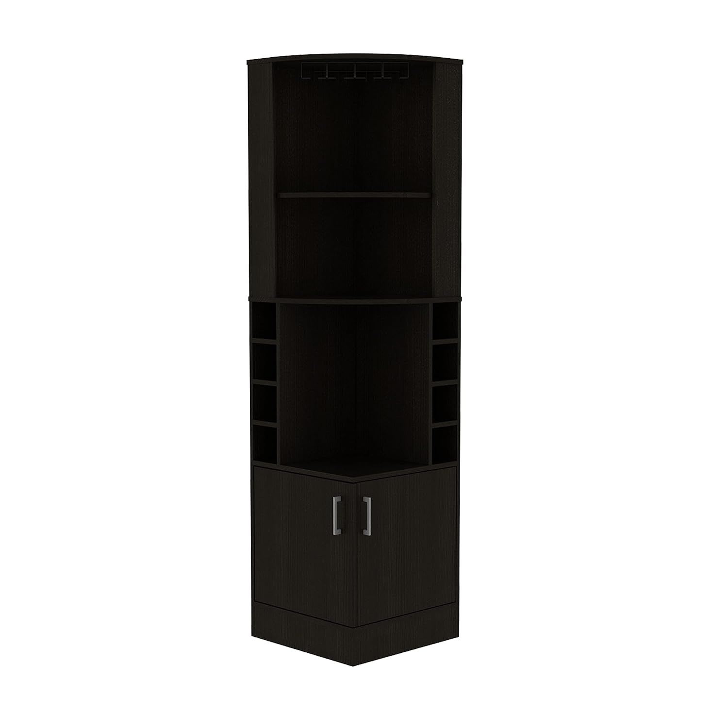 Home Bar Shelves - Eckbarschrank mit 2 Regalen, Glashalter, 8