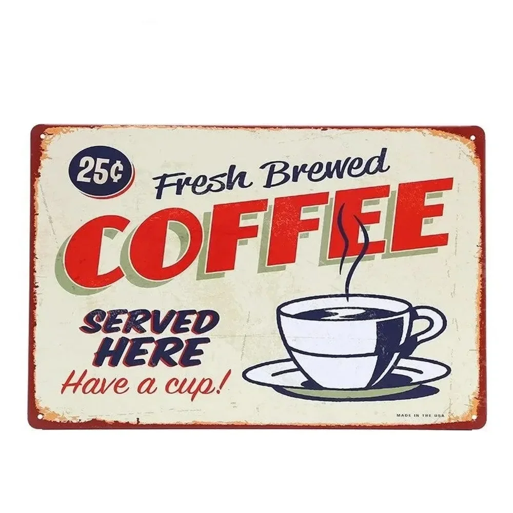 Home Bar Cafe - Metallschilder mit Kaffee-Motiv, Vintage-Wanddekoration, Eisenbilder für