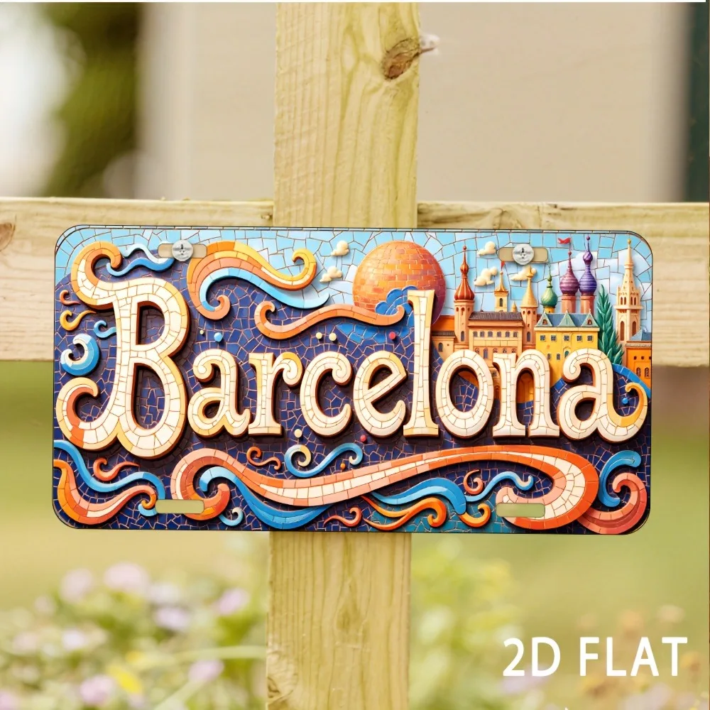 Home Barcelona - 2D-Flachbild, ein Barcelona-Schild – und langlebig,