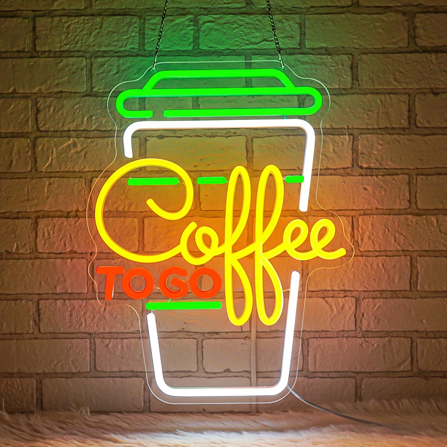 Home Bar Signs - Kaffee-Neonschild USB Dimmbare LED-Leuchten für Kaffee-Station,