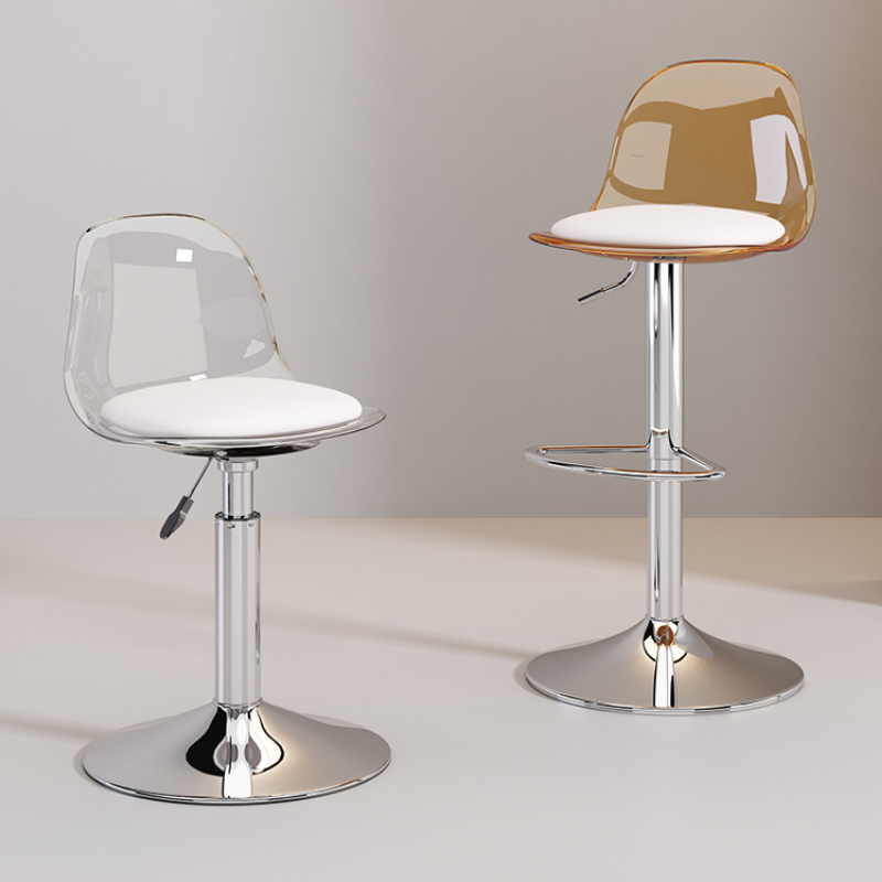 Home Bar Lounge - Transparenter Hocker aus Acryl, höhenverstellbarer Barstuhl,