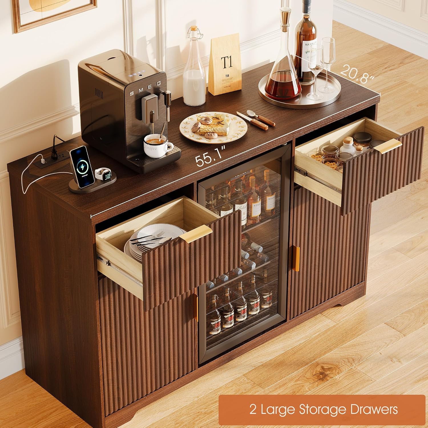 55-Zoll-Kaffeebarschrank mit L – Home Bar And Fridge Bewertung und Preis