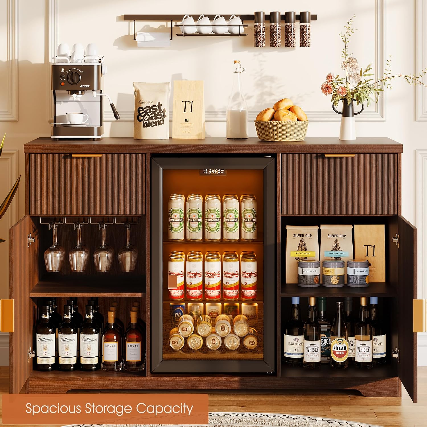 55-Zoll-Kaffeebarschrank mit L – Home Bar And Fridge Bewertung und Preis