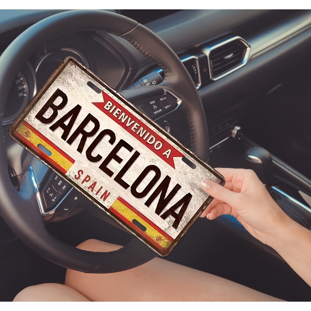 Vintage-Metallschild „Willkomm – Home Barcelona Bewertung und Preis