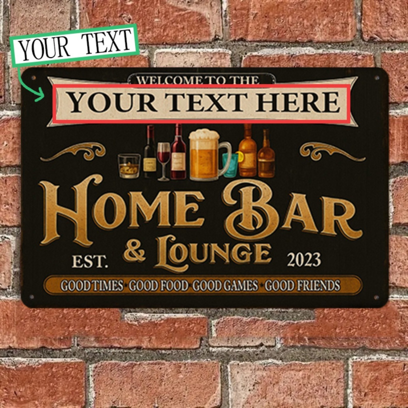 Personalisiertes Vintage-Metal – Home Bar Lounge Bewertung und Preis