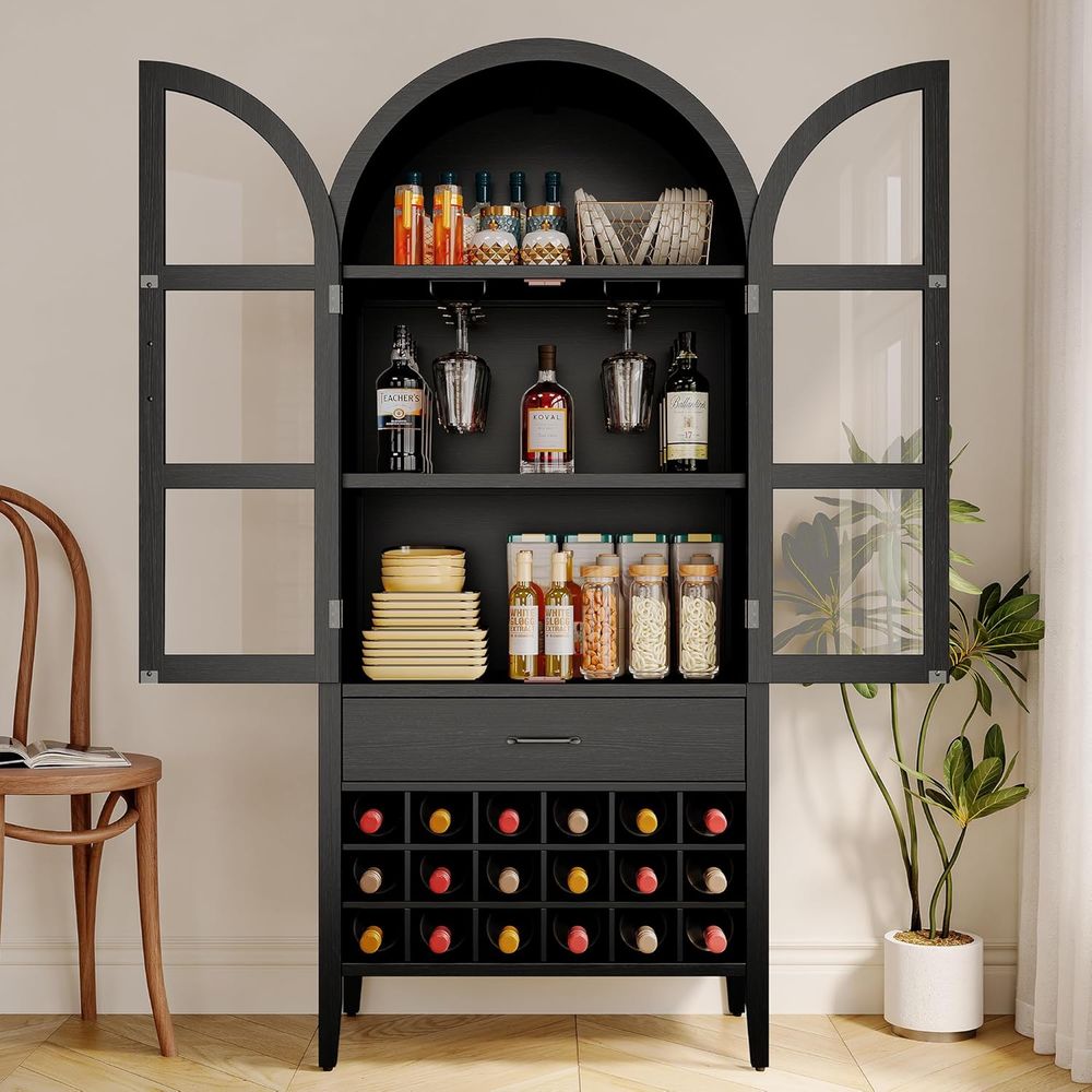 71 Zoll hoher gewölbter Weinba – Home Bar Shelves Bewertung und Preis