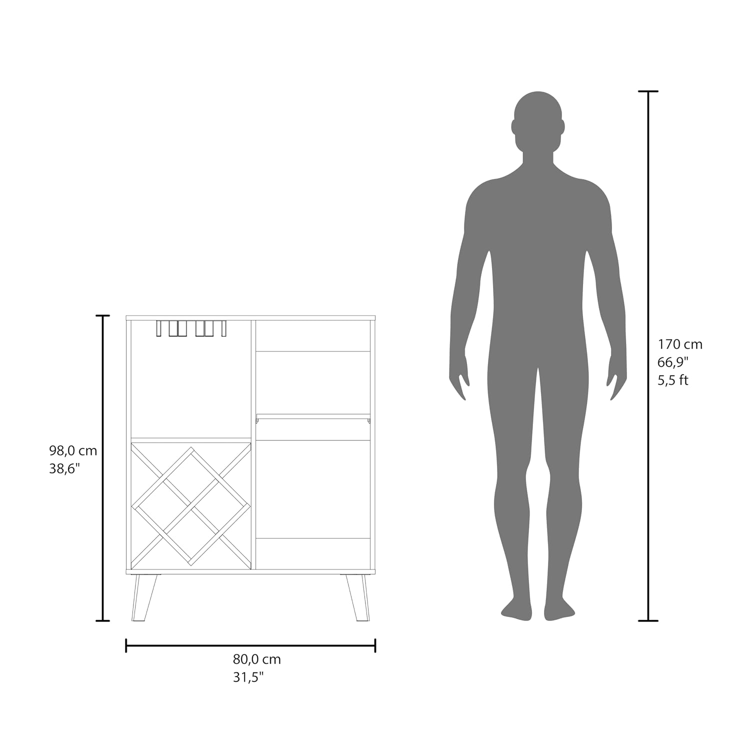 Eichenblauer Barschrank mit 4  – Home Bar Shelves Bewertung und Preis